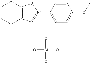 Molecular Structure of 168033-53-2 (1,2-Benzisothiazolium, 4,5,6,7-tetrahydro-2-(4-methoxyphenyl)-,perchlorate)